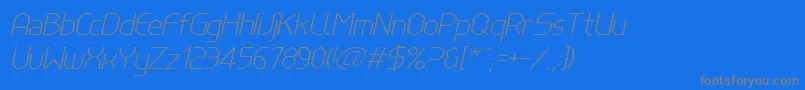 LinewireThinitalic Font – Gray Fonts on Blue Background