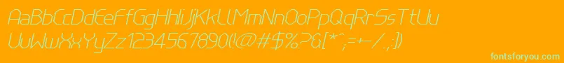 LinewireThinitalic Font – Green Fonts on Orange Background