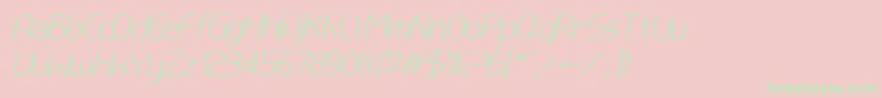 LinewireThinitalic-Schriftart – Grüne Schriften auf rosa Hintergrund