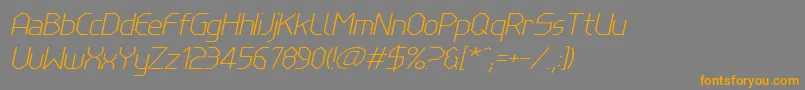Fonte LinewireThinitalic – fontes laranjas em um fundo cinza