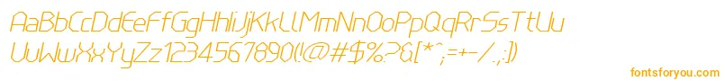 フォントLinewireThinitalic – 白い背景にオレンジのフォント