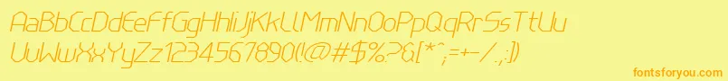LinewireThinitalic Font – Orange Fonts on Yellow Background