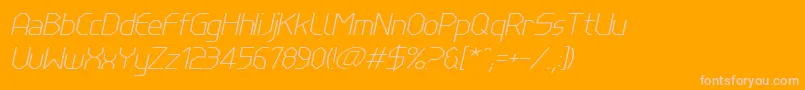 フォントLinewireThinitalic – オレンジの背景にピンクのフォント