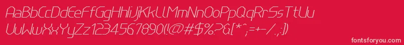 LinewireThinitalic-Schriftart – Rosa Schriften auf rotem Hintergrund