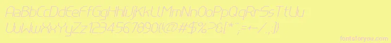 LinewireThinitalic Font – Pink Fonts on Yellow Background