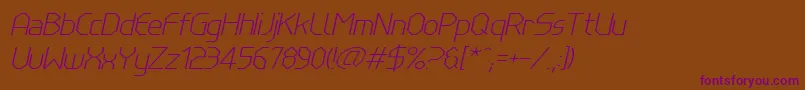 LinewireThinitalic Font – Purple Fonts on Brown Background