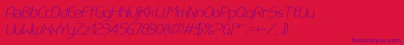 Police LinewireThinitalic – polices violettes sur fond rouge