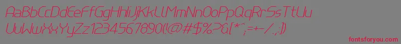 Шрифт LinewireThinitalic – красные шрифты на сером фоне
