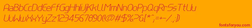 LinewireThinitalic Font – Red Fonts on Orange Background