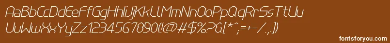 Шрифт LinewireThinitalic – белые шрифты на коричневом фоне
