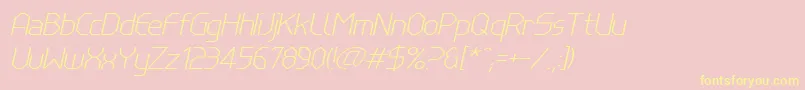 LinewireThinitalic Font – Yellow Fonts on Pink Background