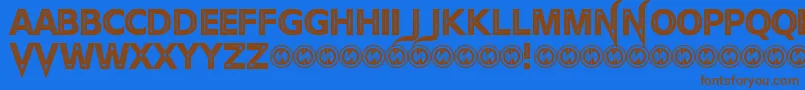 TheDevilNet Font – Brown Fonts on Blue Background