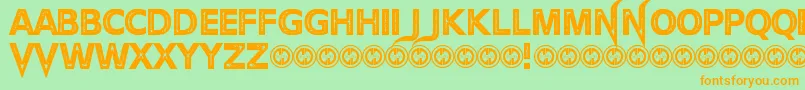 TheDevilNet Font – Orange Fonts on Green Background