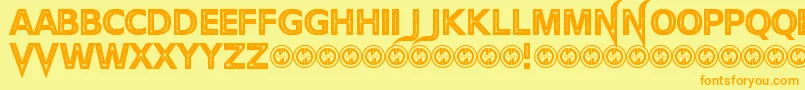 Fonte TheDevilNet – fontes laranjas em um fundo amarelo