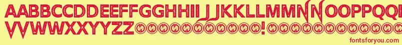 fuente TheDevilNet – Fuentes Rojas Sobre Fondo Amarillo