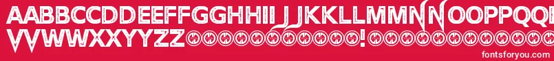 フォントTheDevilNet – 赤い背景に白い文字
