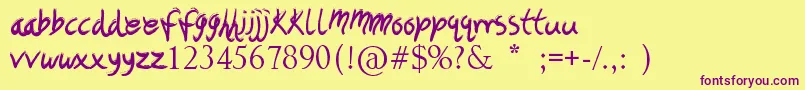 TheArtShow Font – Purple Fonts on Yellow Background