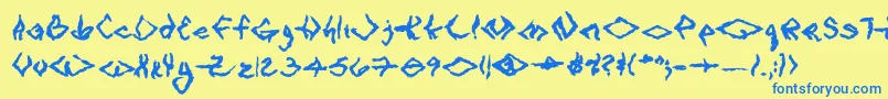 VtcSeejobreakRegular Font – Blue Fonts on Yellow Background