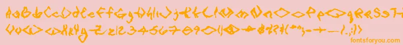 VtcSeejobreakRegular-Schriftart – Orangefarbene Schriften auf rosa Hintergrund