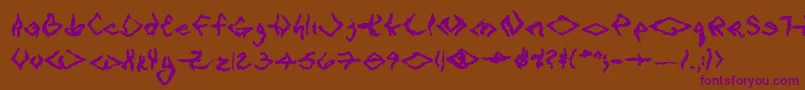 VtcSeejobreakRegular Font – Purple Fonts on Brown Background