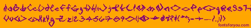 VtcSeejobreakRegular Font – Purple Fonts on Orange Background
