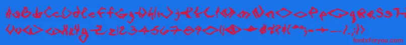 VtcSeejobreakRegular Font – Red Fonts on Blue Background