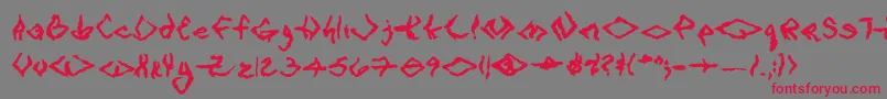 VtcSeejobreakRegular Font – Red Fonts on Gray Background