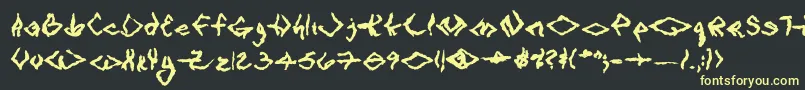 フォントVtcSeejobreakRegular – 黒い背景に黄色の文字
