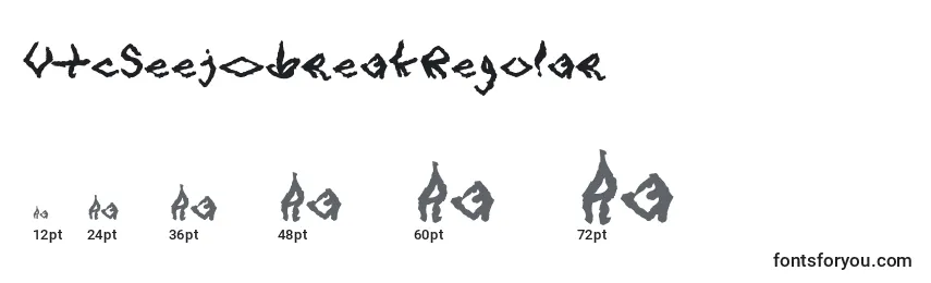 Размеры шрифта VtcSeejobreakRegular