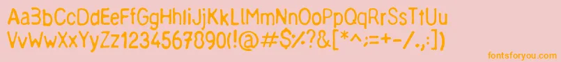 フォントChineseRuler – オレンジの文字がピンクの背景にあります。