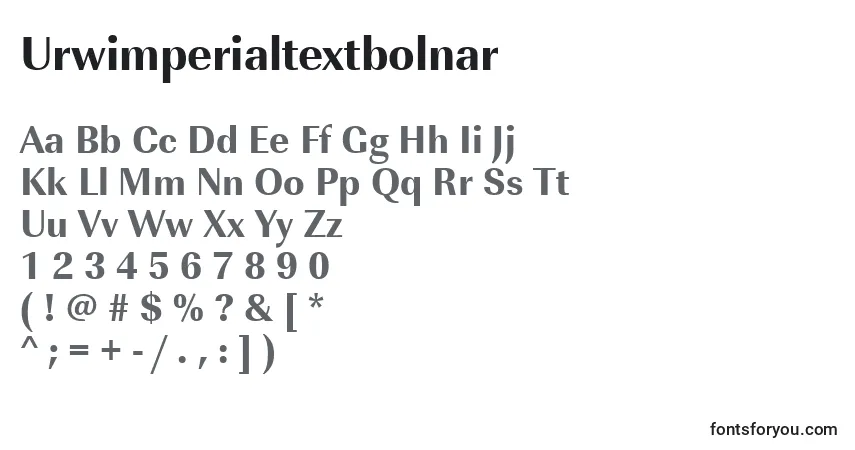 Шрифт Urwimperialtextbolnar – алфавит, цифры, специальные символы