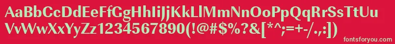 Urwimperialtextbolnar Font – Green Fonts on Red Background