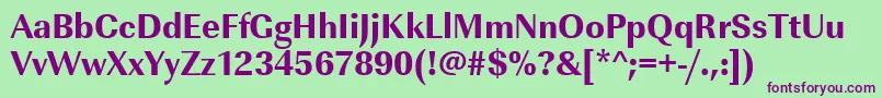 Urwimperialtextbolnar Font – Purple Fonts on Green Background