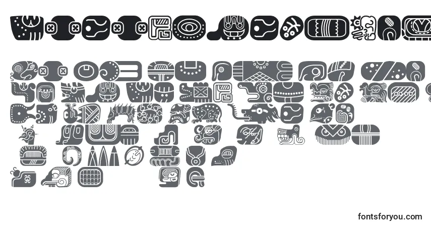 Шрифт MayanglyphsfillRegular (34358) – алфавит, цифры, специальные символы
