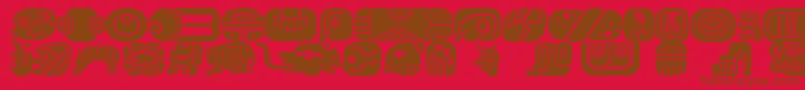 MayanglyphsfillRegular Font – Brown Fonts on Red Background