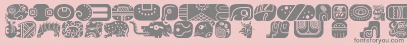 MayanglyphsfillRegular Font – Gray Fonts on Pink Background