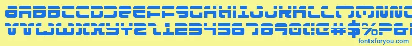 Exedorel Font – Blue Fonts on Yellow Background