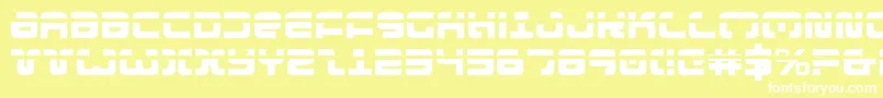 Exedorel Font – White Fonts on Yellow Background