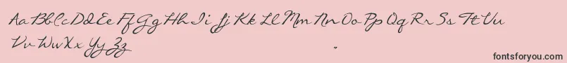 CallieHandTrialVersion-Schriftart – Schwarze Schriften auf rosa Hintergrund