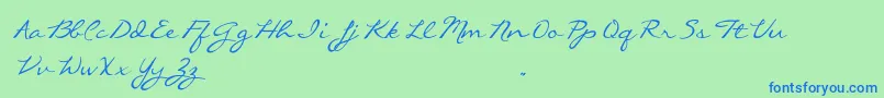 CallieHandTrialVersion Font – Blue Fonts on Green Background