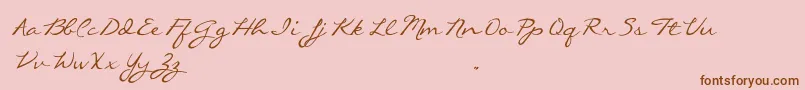 CallieHandTrialVersion Font – Brown Fonts on Pink Background