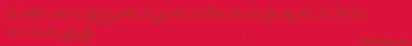 CallieHandTrialVersion Font – Brown Fonts on Red Background