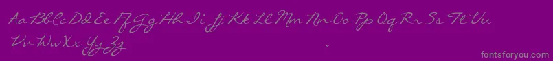 CallieHandTrialVersion Font – Gray Fonts on Purple Background