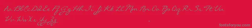 CallieHandTrialVersion Font – Gray Fonts on Red Background