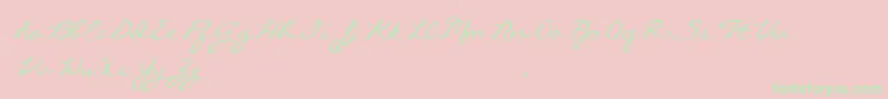 CallieHandTrialVersion Font – Green Fonts on Pink Background