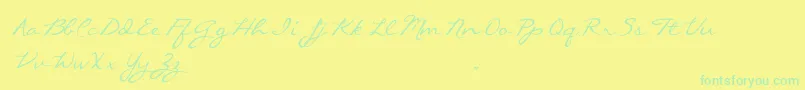CallieHandTrialVersion Font – Green Fonts on Yellow Background
