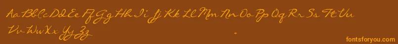 CallieHandTrialVersion Font – Orange Fonts on Brown Background