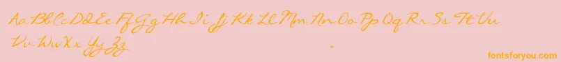 CallieHandTrialVersion Font – Orange Fonts on Pink Background