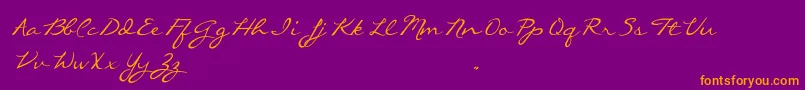CallieHandTrialVersion Font – Orange Fonts on Purple Background