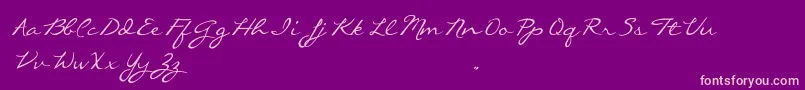 CallieHandTrialVersion Font – Pink Fonts on Purple Background